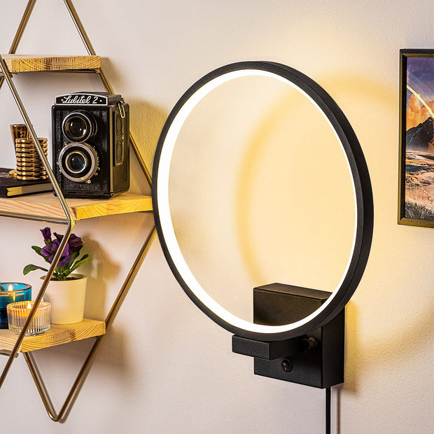 Asir Lampada da parete Halka 13309 Nero