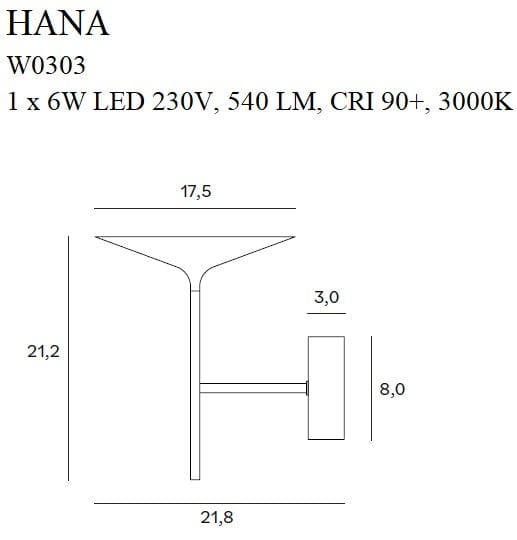 Maxlight Lampada da parete Hana W0303 Nero