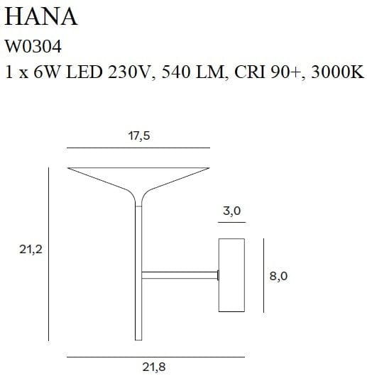 Maxlight Lampada da parete Hana W0304 Oro