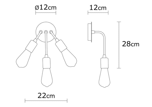 Asir Lampada da parete Harput N-1338 Ottone