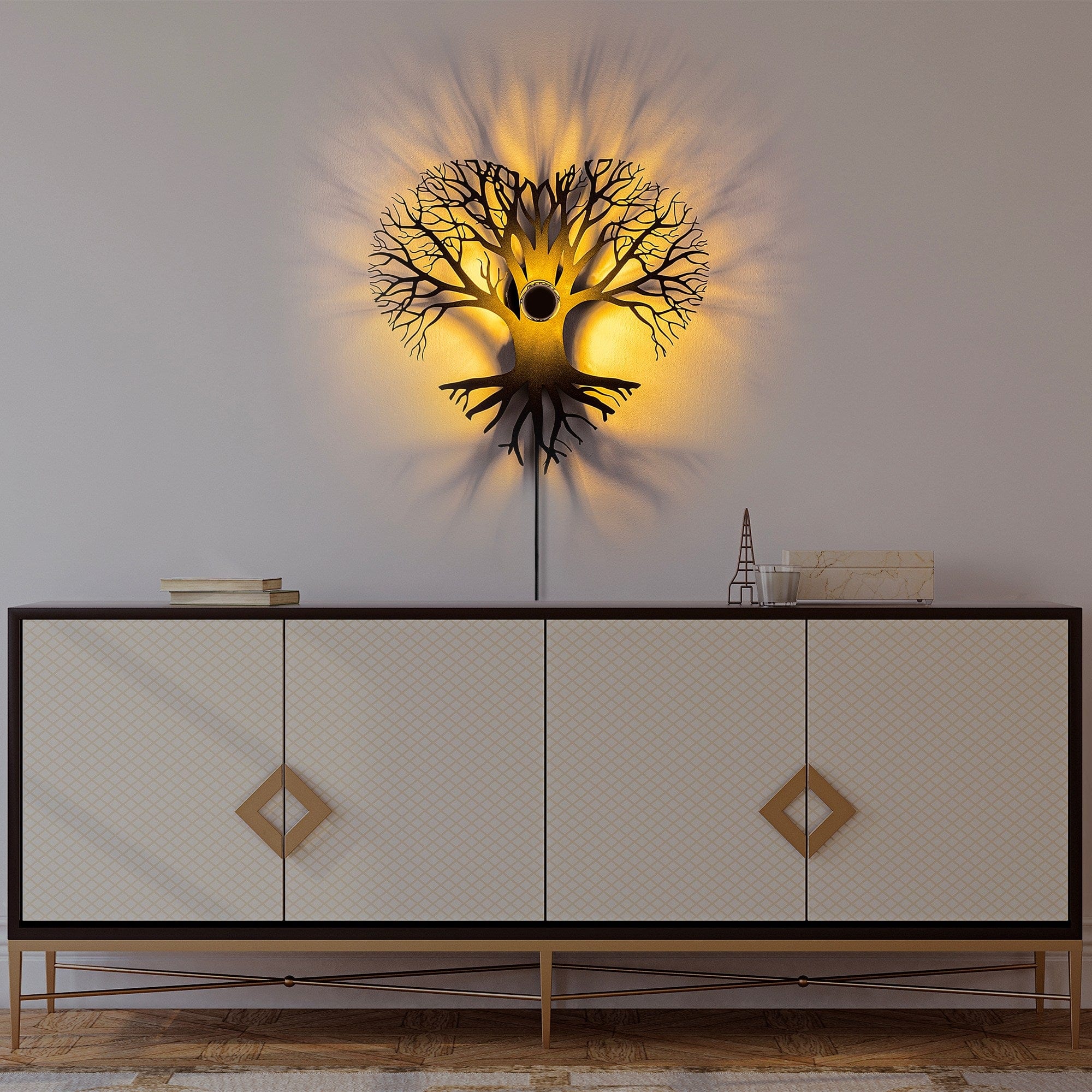 Lampada da parete Heart Tree Nero (2)