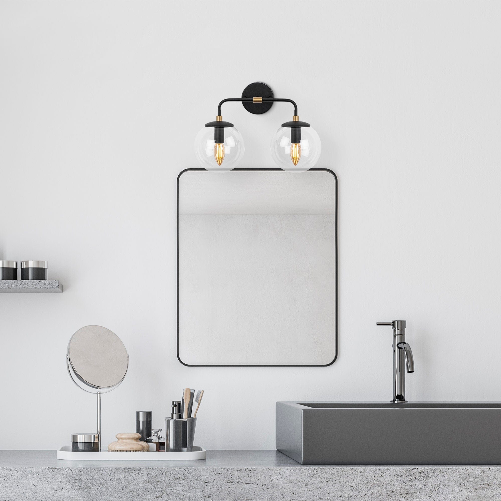 Asir Lampada da parete Horn 12213 Nero