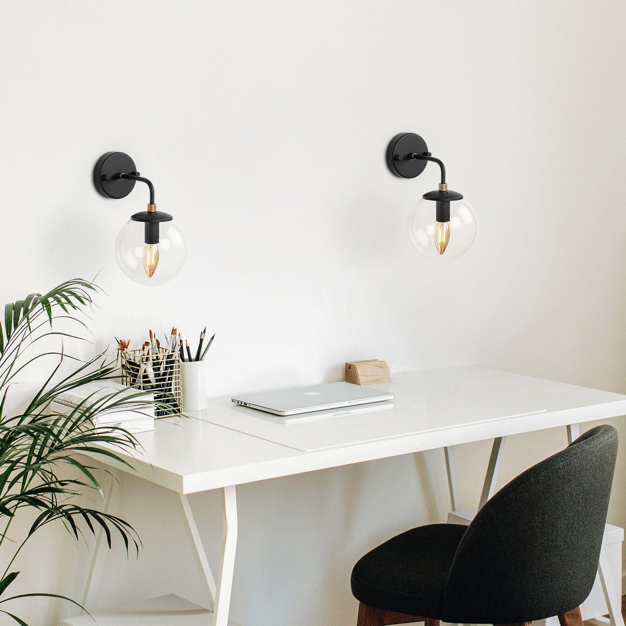 Asir Lampada da parete Horn 12218 Nero