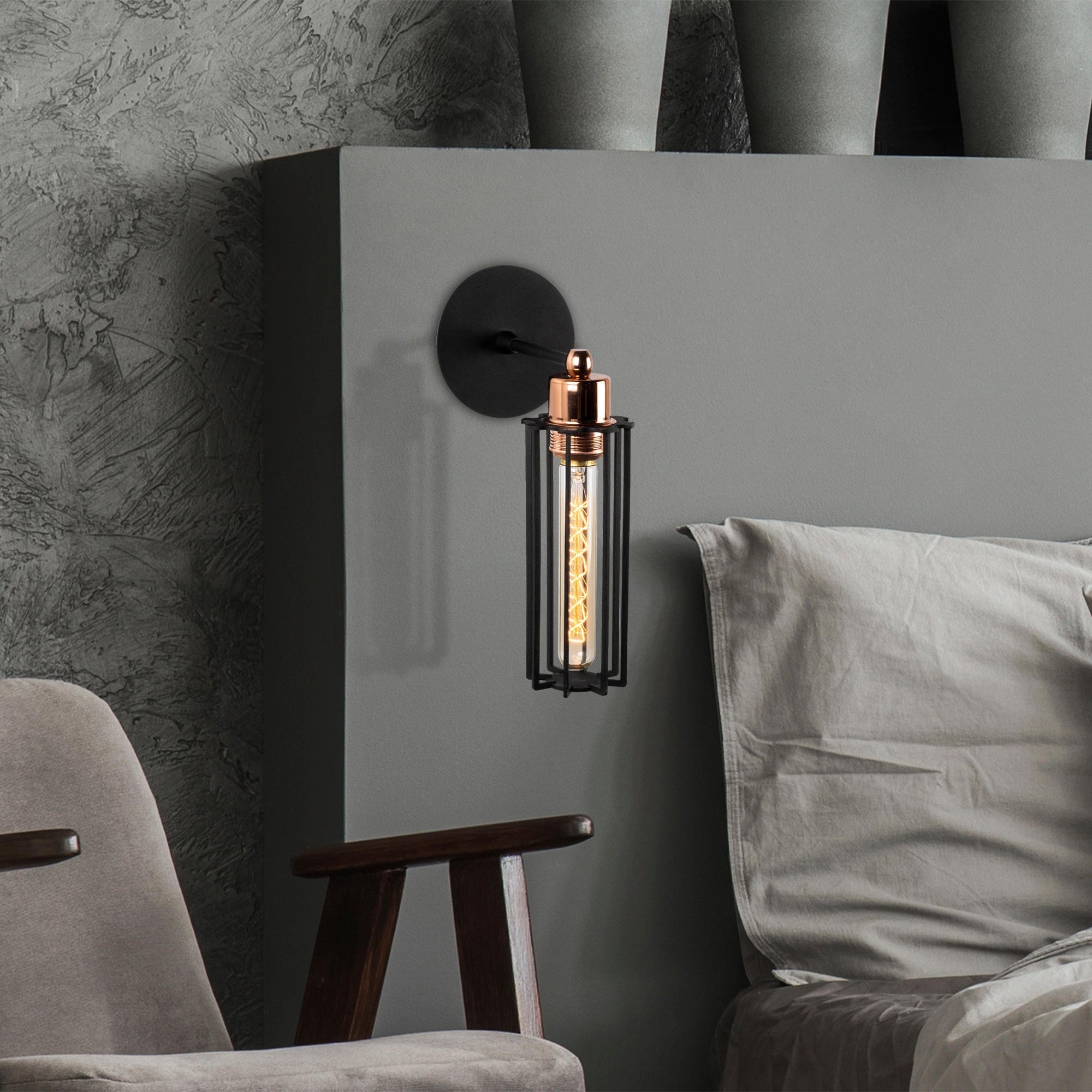 Asir Lampada da parete Likya N-1022 Nero