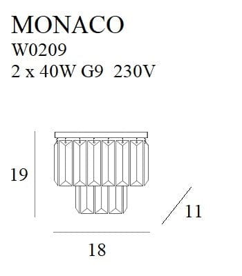 Maxlight Lampada da parete Monaco W0209 Cromo