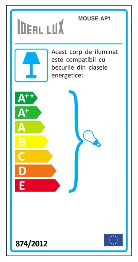 IdealLux Lampada da parete Mouse AP1 Bianco