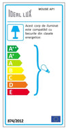 IdealLux Lampada da parete Mouse AP1 Nero