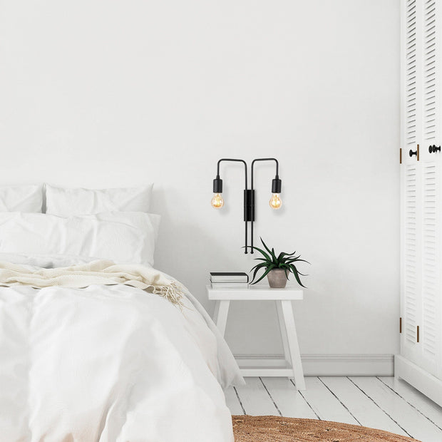 Asir Lampada da parete Mum 3512 Duo Nero