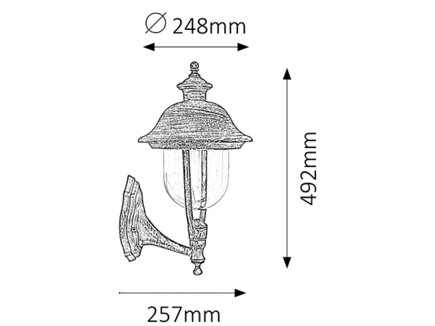 RabaLux Lampada da parete New York Up 8697 Ottone