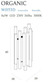 Maxlight Lampada da parete Organic W0153D Rame
