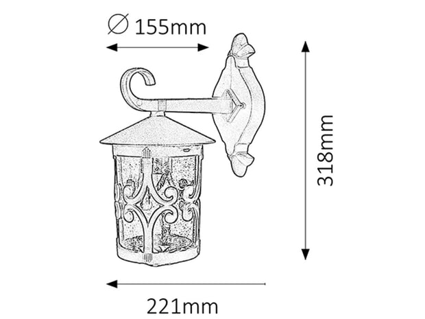 RabaLux Lampada da parete Palma 8415 Nero