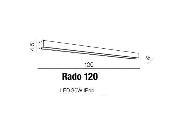 Azzarddo Lampada da parete Rado 120 AZ2081 Cromo