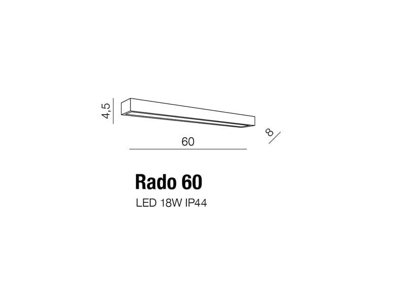 Azzarddo Lampada da parete Rado 60 AZ2082 Bianco