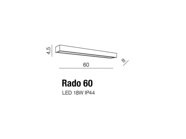 Azzarddo Lampada da parete Rado 60 AZ2082 Bianco