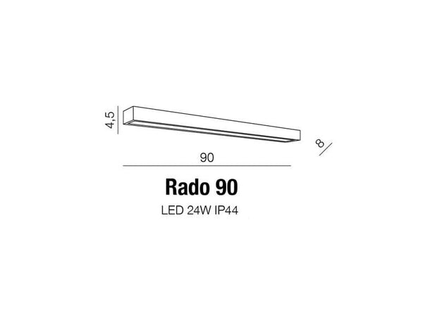 Azzarddo Lampada da parete Rado 90 AZ2080 Cromo