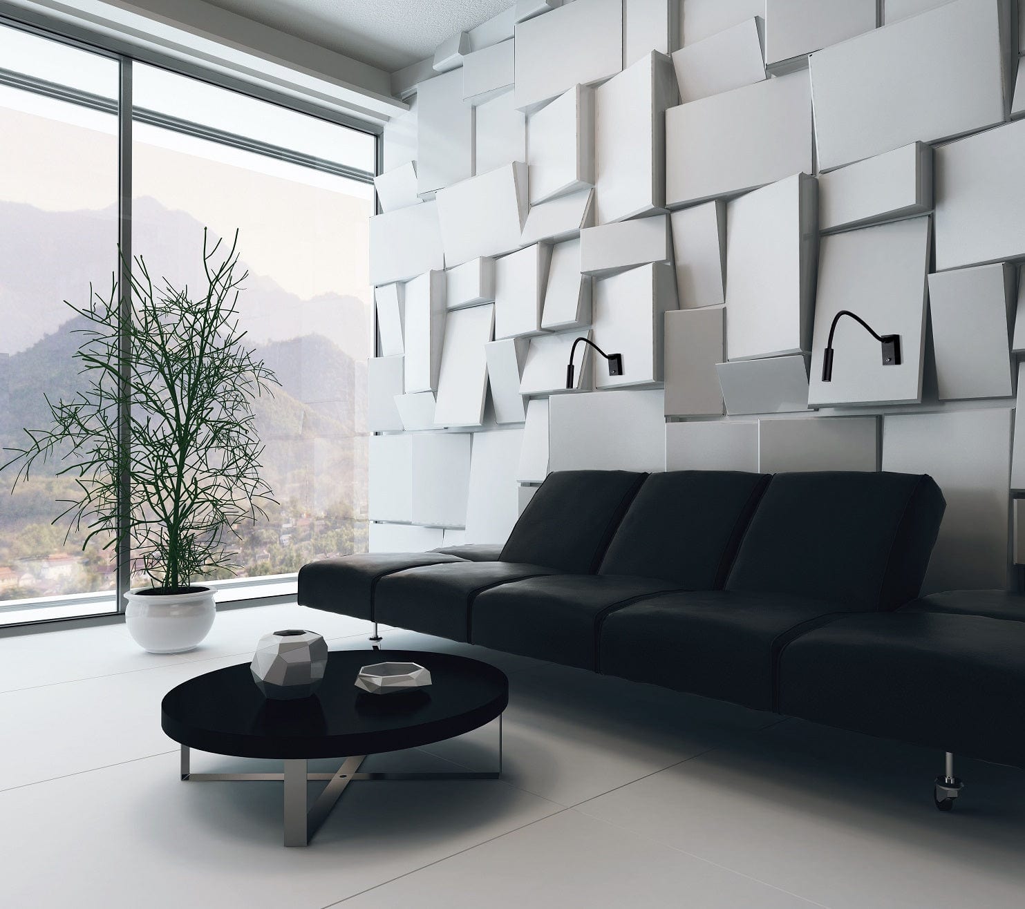 Maxlight Lampada da parete Rider W0046 Nero