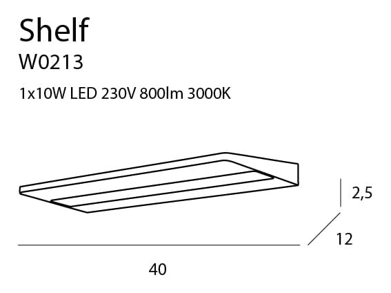 Maxlight Lampada da parete Shelf W0213 Bianco