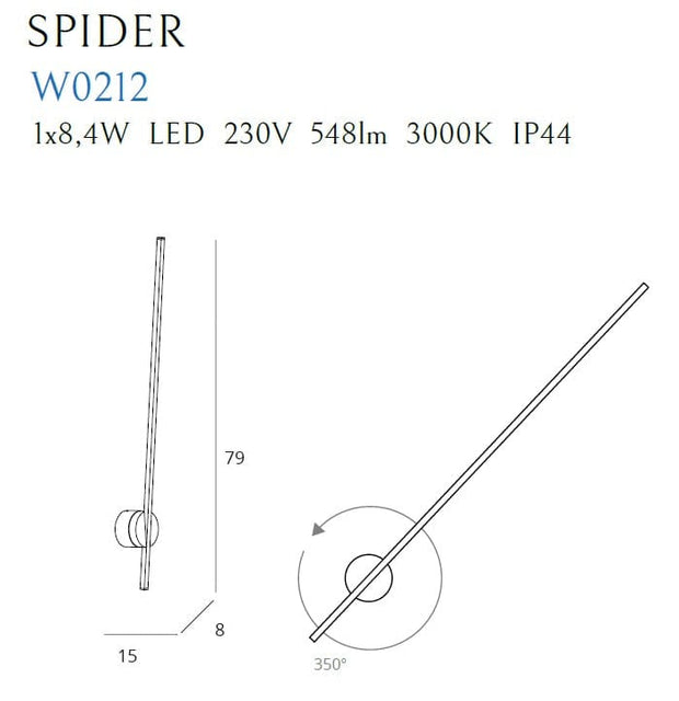 Maxlight Lampada da parete Spider W0212 Bianco