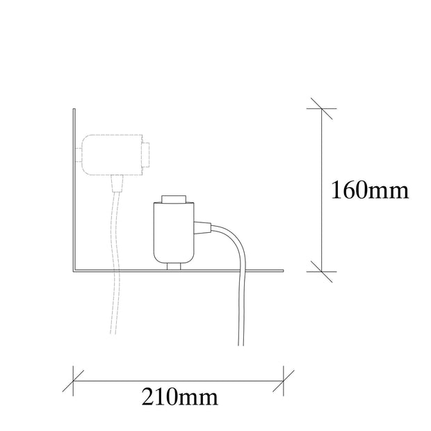 Asir Lampada da parete Tokyo 502-R Nero