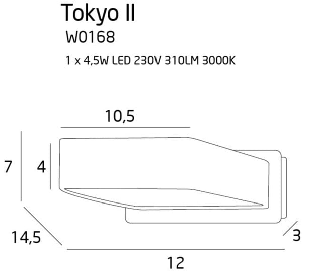 Maxlight Lampada da parete Tokyo W0168 Bianco