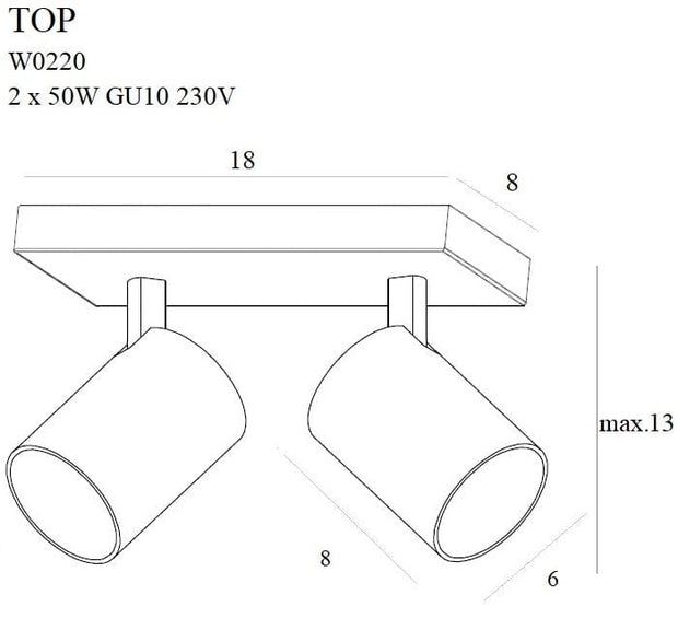 Maxlight Lampada da parete Top W0220 Bianco