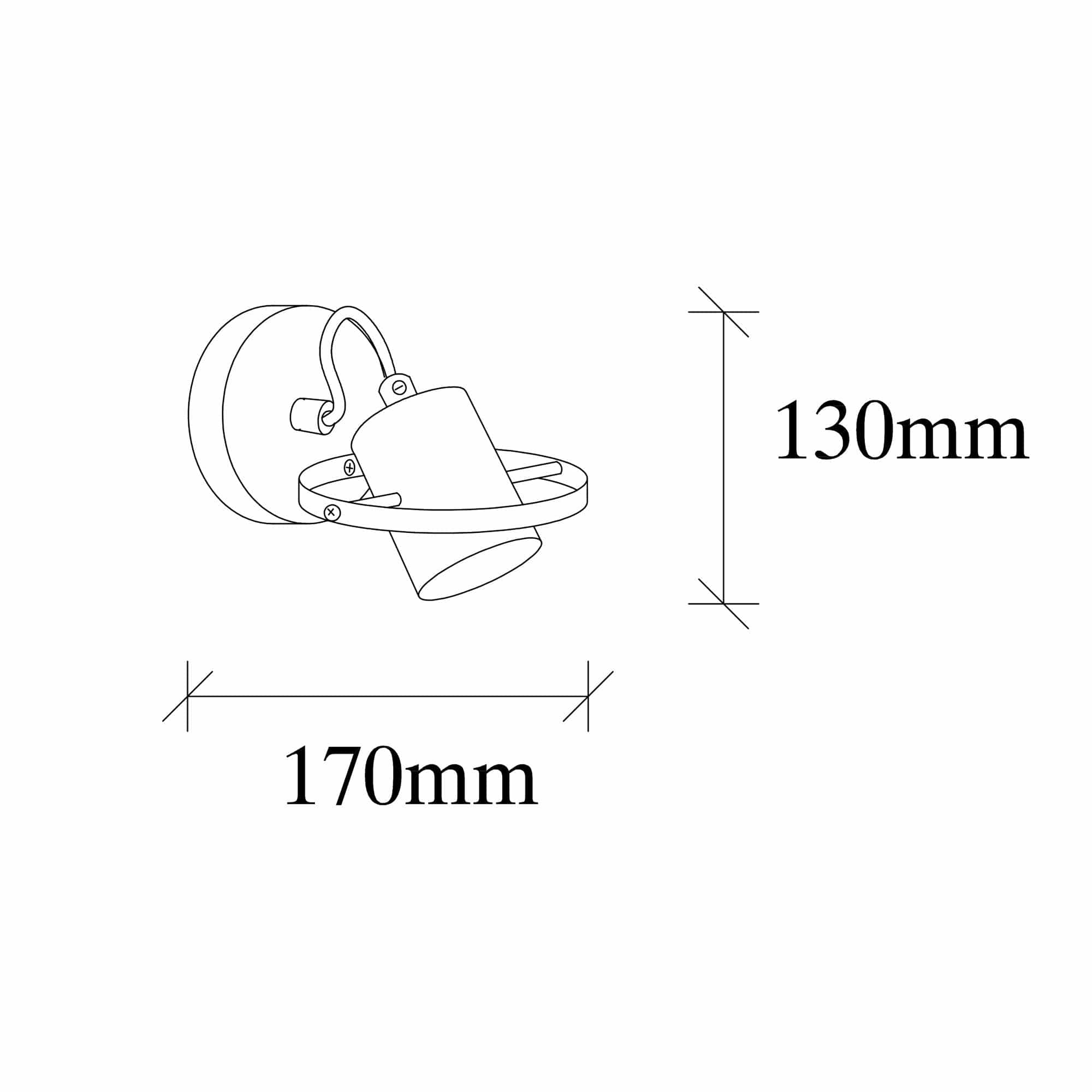 Asir Lampada da parete Vaveyla 440-A Nero