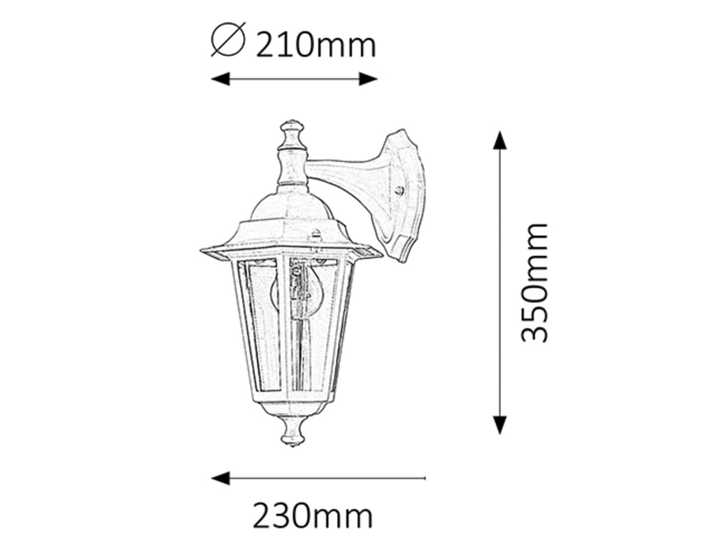 RabaLux Lampada da parete Velence Down 8202 Nero