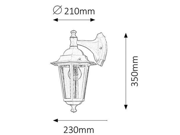 RabaLux Lampada da parete Velence Down 8202 Nero