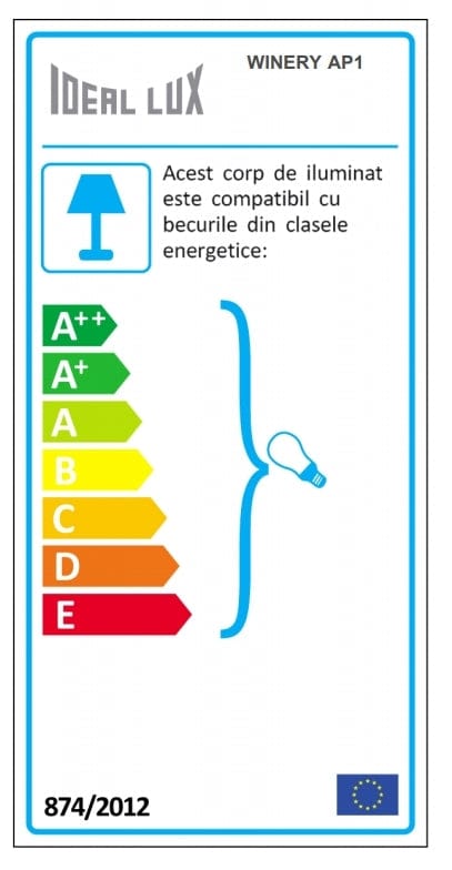 IdealLux Lampada da parete Winery AP1 Bianco