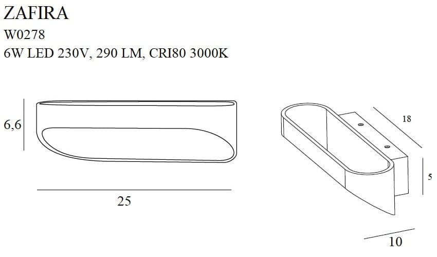 Lampada da parete Zafira W0278 Nero (1)