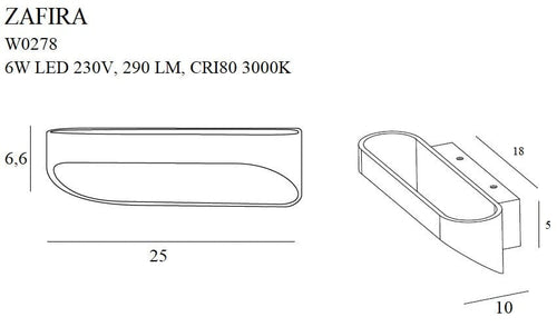 Lampada da parete Zafira W0278 Nero (1)
