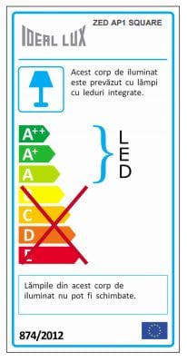 IdealLux Lampada da parete Zed AP1 Square