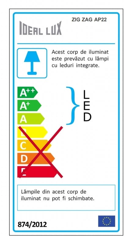 IdealLux Lampada da parete Zig Zag AP22 Bianco