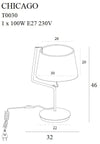 Maxlight Lampada da tavalo Chicago T0030 Cromo