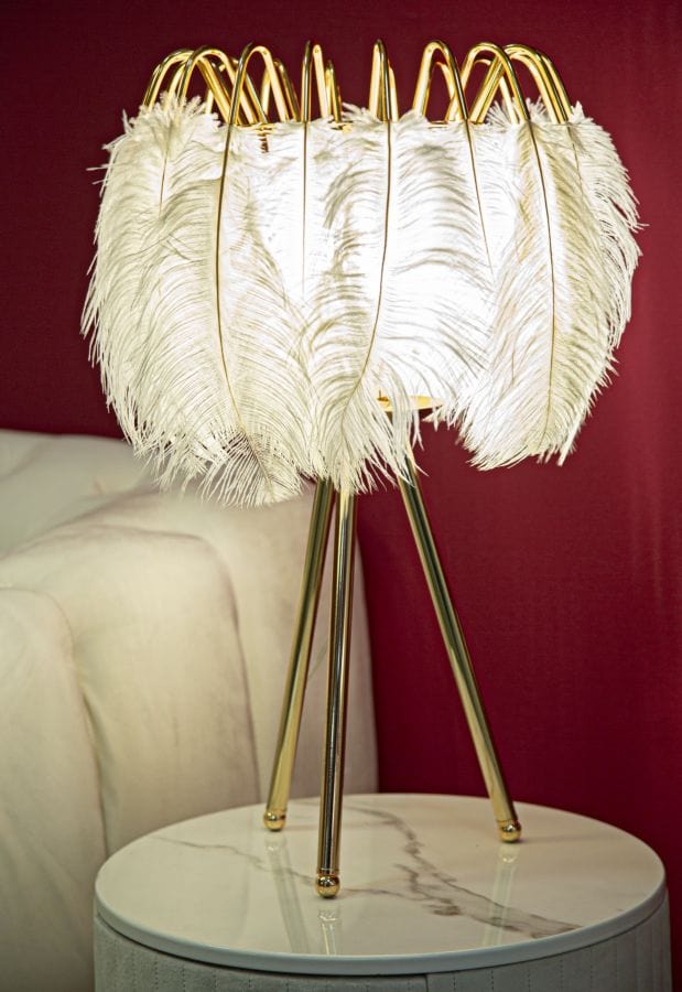 Mauro Ferretti Lampada da tavalo Feather Stand Oro