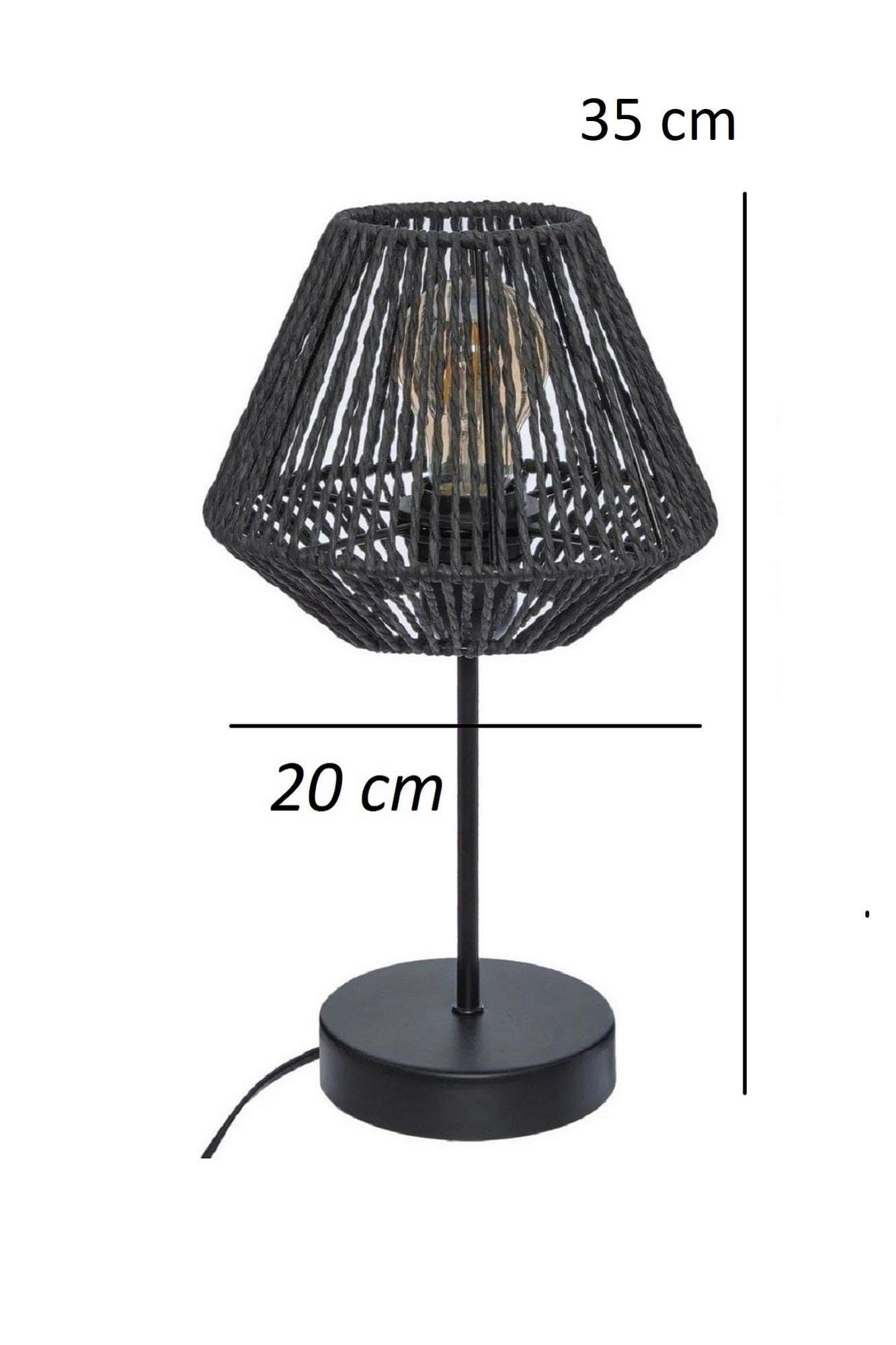 Oyo Lampada da tavalo Jut Masa Nero