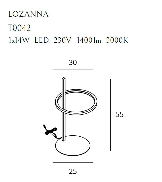 Maxlight Lampada da tavalo Lozanna T0042 Oro