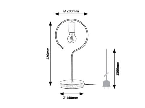 RabaLux Lampada da tavalo Rufin 3220 Faggio