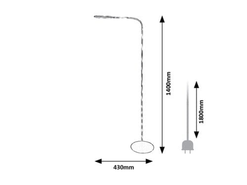 RabaLux Lampada da terra Adelmo 74009 Nero
