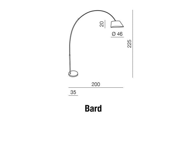 Azzarddo Lampada da terra Bard AZ1125 Nero