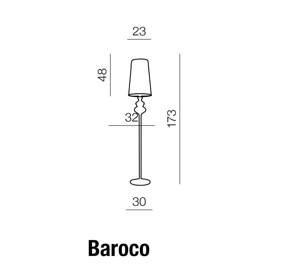 Azzarddo Lampada da terra Baroco AZ0063 Nero