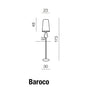 Azzarddo Lampada da terra Baroco AZ0063 Nero