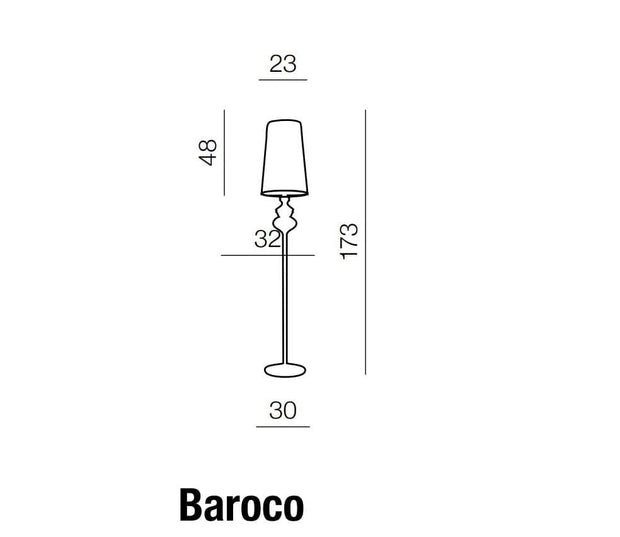 Azzarddo Lampada da terra Baroco AZ0063 Nero