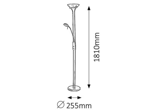 RabaLux Lampada da terra Beta 4075 Grigio