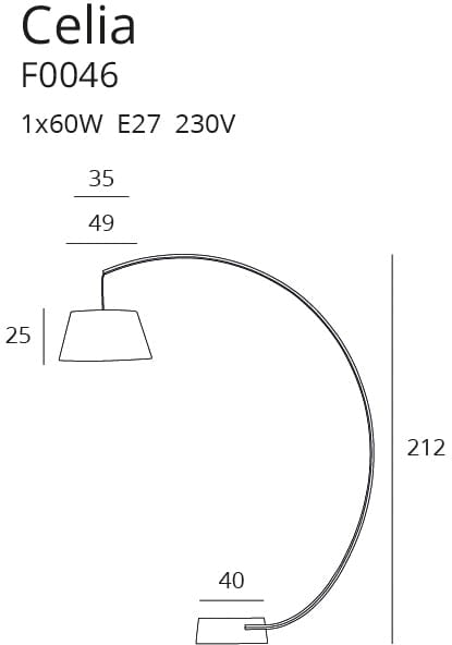 Maxlight Lampada da terra Celia F0046 Nero