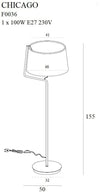 Maxlight Lampada da terra Chicago F0036 Nero