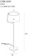 Maxlight Lampada da terra Chicago F0037 Cromo