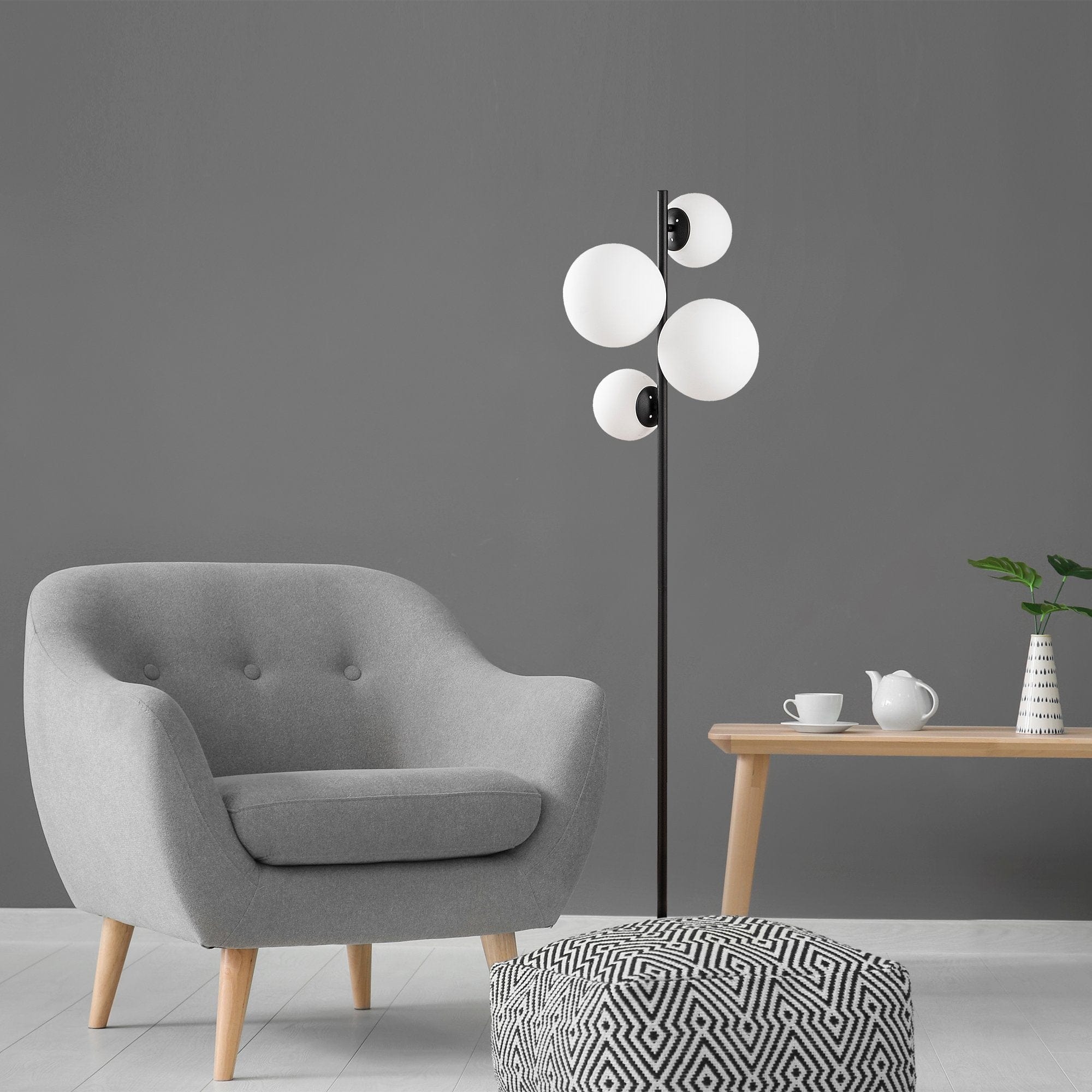 Asir Lampada da terra Fazli 10521 Bianco