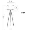 Azzarddo Lampada da terra Finn AZ2967 Grigio