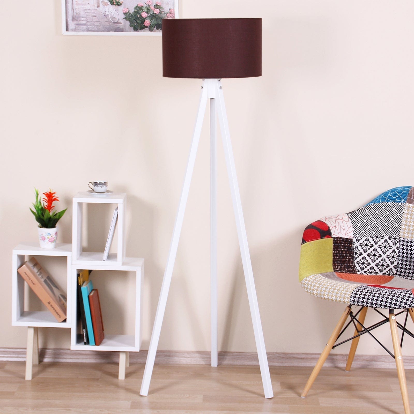 Oyo Lampada da terra Floor Marrone